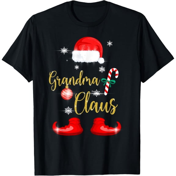 Grandma Santa Claus Funny Family Christmas Pjs for Granny Adult T-Shirt