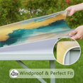 thumbnail image 6 of Teal and Gold Marble Abstract Waves Pattern Square Fitted Tablecloth with Elastic Edge,Square Table Cover,Washable Elastic Table Cover for Home Kitchen Party Decor 34"x34", 6 of 6