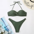 thumbnail image 2 of Conjunto de ropa de playa con estampado de Bikini y traje de baño dividido calado de Color sólido cómodo para mujer OAVQHLG3B Store  lin121212, 2 of 4