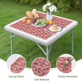 thumbnail image 4 of Red Christmas Patchwork Pattern Square Fitted Tablecloth with Elastic Edge,Square Table Cover,Washable Elastic Table Cover for Home Kitchen Party Decor 36"x36", 4 of 6