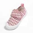 thumbnail image 5 of ZHOGXU Big Kids Girls Sneakers Soft Sole Non Slip Plaid Print Lightweight Comfortable Casual Sport Shoes For Everyday Wear Pink 4.5-5 Years, 5 of 6