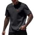 thumbnail image 2 of COSFO Mens T-Shirts Casual Short Sleeve Jacquard Shirt Crew Neck Classic Fit Summer Solid Shirts for Men L, 2 of 9