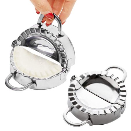 - Odowalker Chinese Dumpling Mold, 2 Pieces Different Sizes Stainless Steel Dumpling Maker Dough Press Mold Round Pastry Tools Ravioli Dumpling Mold Kitchen Gadget