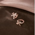 thumbnail image 4 of Sterling Silver Small Bow Hoop Earrings for Women Teens Bow Ribbon Earrings Bowknot Huggie Earrings, 4 of 11