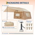 thumbnail image 4 of Memoryfield 10'x8' Inflatable Camping Tent with Stove Jack, Waterproof Quick Setup Outdoor Family Shelter with Canopy, for 4-6 Person, 4 of 13