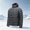 Dark Gray Coats for Men, variant on Mens Lightweight Packable Hooded Down Puffer Jacket Horizontal Quilt Full Zip Side Pocket Thin Warm Outerwear for Travel Outdoor Cold Weather Black XXXXL