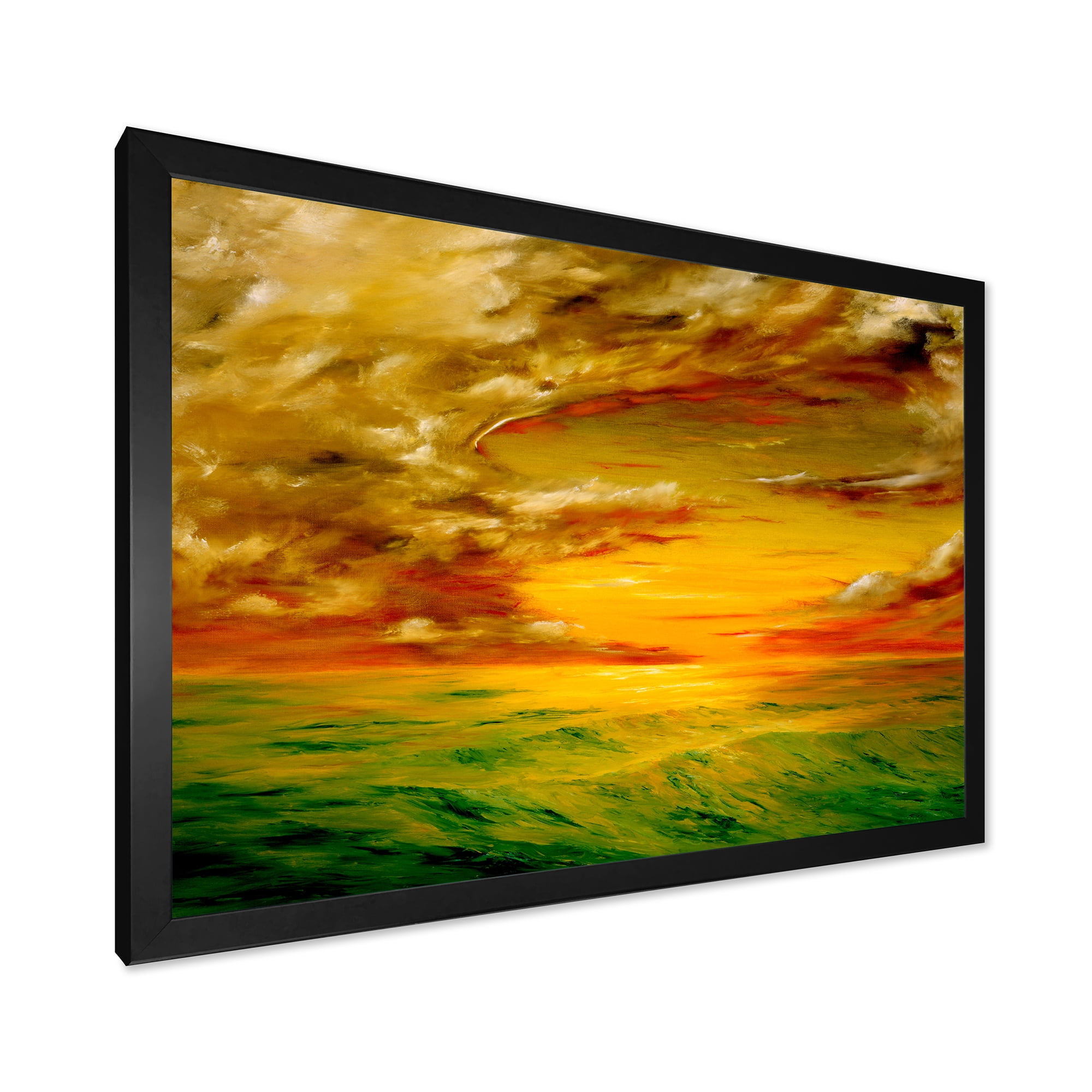 Designart 'Colorful and Bright Sunset At Santa Rosa California' Farmhouse Framed Art Print