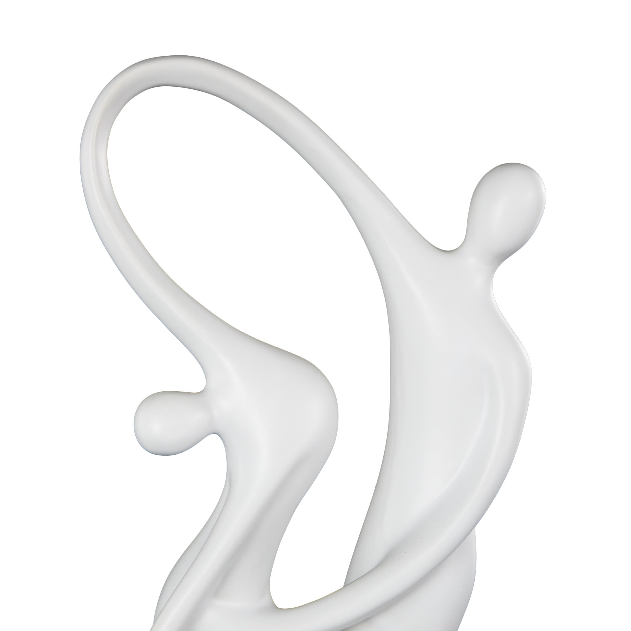 7" x 18" White Ceramic Dancing People Sculpture, by DecMode
