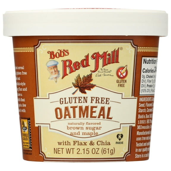 Bobs Red Mill Maple Brown Sugar Oatmeal Cup, 2.15 Ounce -- 12 per case.