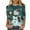 CR1, variant on Darzheoy Womens Christmas Tops Casual Printed Round Neck Mid-Length 3/4 Sleeve Sweatshirts Drop Shoulder Loose Solid Color Graphic Blouses