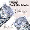 thumbnail image 4 of 20oz Geometric Textured Stainless Steel Travel Mug, Double Wall Insulated Tumbler with Handle Leak Proof Lid Design, 4 of 5