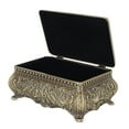 thumbnail image 4 of Vintage Jewelry Box, Alloy Material Jewelry Box 5.0 X 3.3 X 2.6in Antique Flower Patterns Exquisite Workmanship Trinket Storage Box For Earrings Rings Necklace Bracelet, 4 of 8