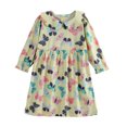 thumbnail image 3 of Wilark Girls Cotton Dress Cute Casual Printed Long Sleeve Fall A Line Dress Yellow 5, 3 of 9