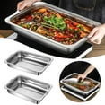 thumbnail image 2 of Stainless Steel Rectangular Deep Tray Rust-Proof Multi-Purpose Food Storage Tray For Kitchen Dish Buffets Barbecue Baking Use, 2 of 10