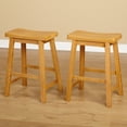 thumbnail image 3 of Belfast Rectangular Saddle Bar Stools, Oak (Set of 2), 3 of 3