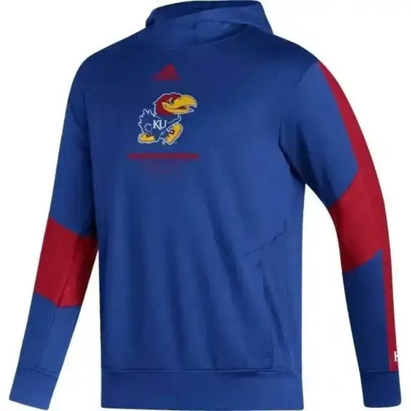 Kansas Jayhawks Adidas blue and red hooded sweatshirt or hoodie NEW