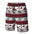 thumbnail image 5 of Naloa Buffalo Plaid Forest Men's Beach Shorts, Surfing shorts, Swim trunks, Quick Dry Swim Trunks for Surfing Beach Fun - Small, 5 of 9