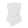 thumbnail image 6 of BLVB Going out Tube Tops for Women Trendy Summer Asymmetrical Ruched Strapless Bandeau Cami Shirts Ribbed Knit Spring Clothes, 6 of 8