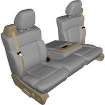 F369 2004-2008 Ford F150 XLT Super Cab Front 40/20/40 Split Seat with Adjustable Headrests in Gray Endura