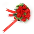 thumbnail image 4 of Wedding Bouquets for Bride Bridal Hand Toss Flowers for Wedding Fake Roses Artificial Bridesmaid Bouquets Party Anniversary Decor Red, 4 of 9