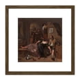 thumbnail image 1 of Steen The Drunken Couple Beer Wine Painting 8X8 Inch Square Wooden Framed Wall Art Print Picture with Mount, 1 of 4