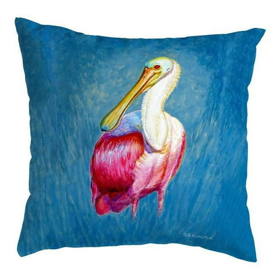 Betsydrake NC1132 18 x 18 in. Spoonbill Portrait No Cord Pillow