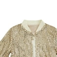 thumbnail image 6 of Staki Bomber Jacket Girls Girls's' Sequin Bomb Jacket Shiny Set Long Sleeved Zipper Bright Color for Girls' Kid Birthday Concert Varsity Jacket(Gold,4-5 Years), 6 of 6