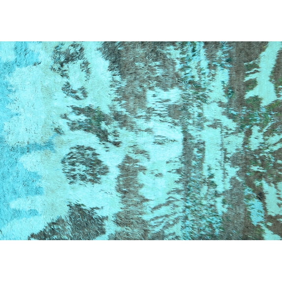 Ahgly Company Indoor Rectangle Abstract Light Blue Contemporary Area Rugs, 8' x 12'
