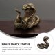 thumbnail image 2 of 1Pc Brass Snake Statue Creative Snack Figurine Cobra Sculpture Desktop Adornment (Snake without tooth), 2 of 4