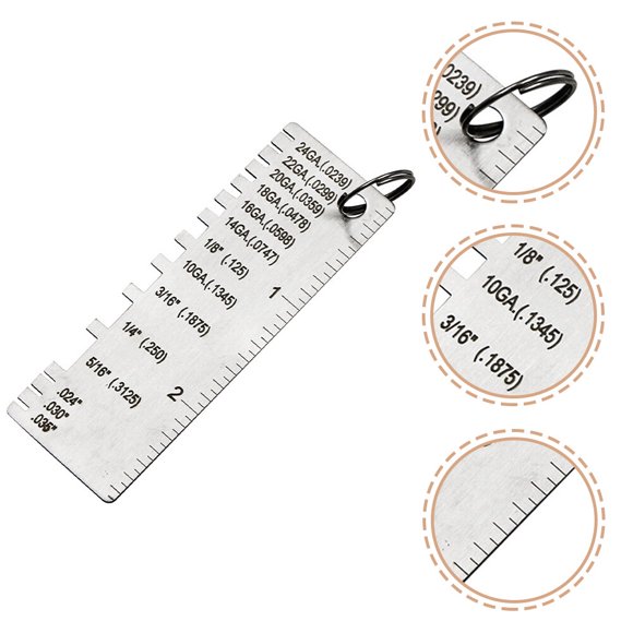 Raindrops 3Pcs Stainless Steel 18 Gauge Steel Sheet Welding Thickness Gauge Tool for Accurate Metal Measurement