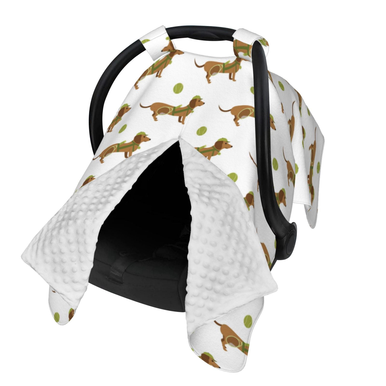 Naloa Dachshund Going To Play Tennis Baby Car Seat Cover, Breathable Baby Carrier Cover, Multiuse Baby Carrier Cover & Nursing Breastfeeding Cover