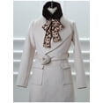 thumbnail image 2 of INSPIRE CHIC Women's Leopard Ribbons Faux Fur Wrap Collar Scarf Plush Neck Scarves Black, 2 of 5