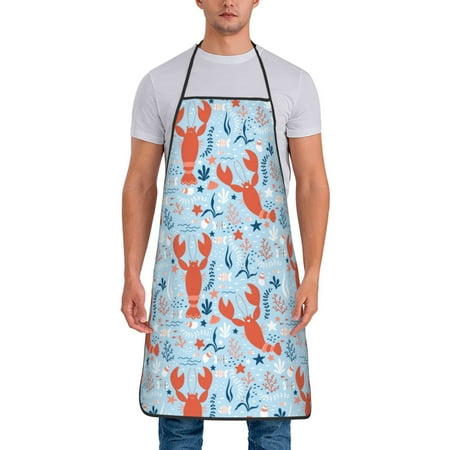 

Zeuib Lobsters Print Unisex Waterproof Aprons Cooking Aprons for Kitchen Gardening and Salon Water & Oil Resistant