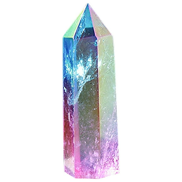 Riforla Natural Fluorite Quartz Stone Healing Amethyst Hexagonal Wand Point Jewelry Materials L L