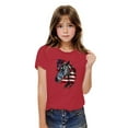 thumbnail image 4 of Kids Girls Casual American Flag Tshirts Cotton Short Sleeve Tee Shirts Independence Day Patriotic Graphic Tees Summer Red， 3 Years, 4 of 7
