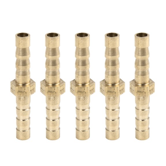 5mm Brass Barb Hose Fitting Straight Connector for Joiner Air Water Gas Oil Pipe 5pcs