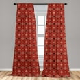 thumbnail image 4 of Ambesonne Boho Curtains, Triangle Square Tribal Print, Pair of 28"x84", Paprika Burnt Sienna, 4 of 4