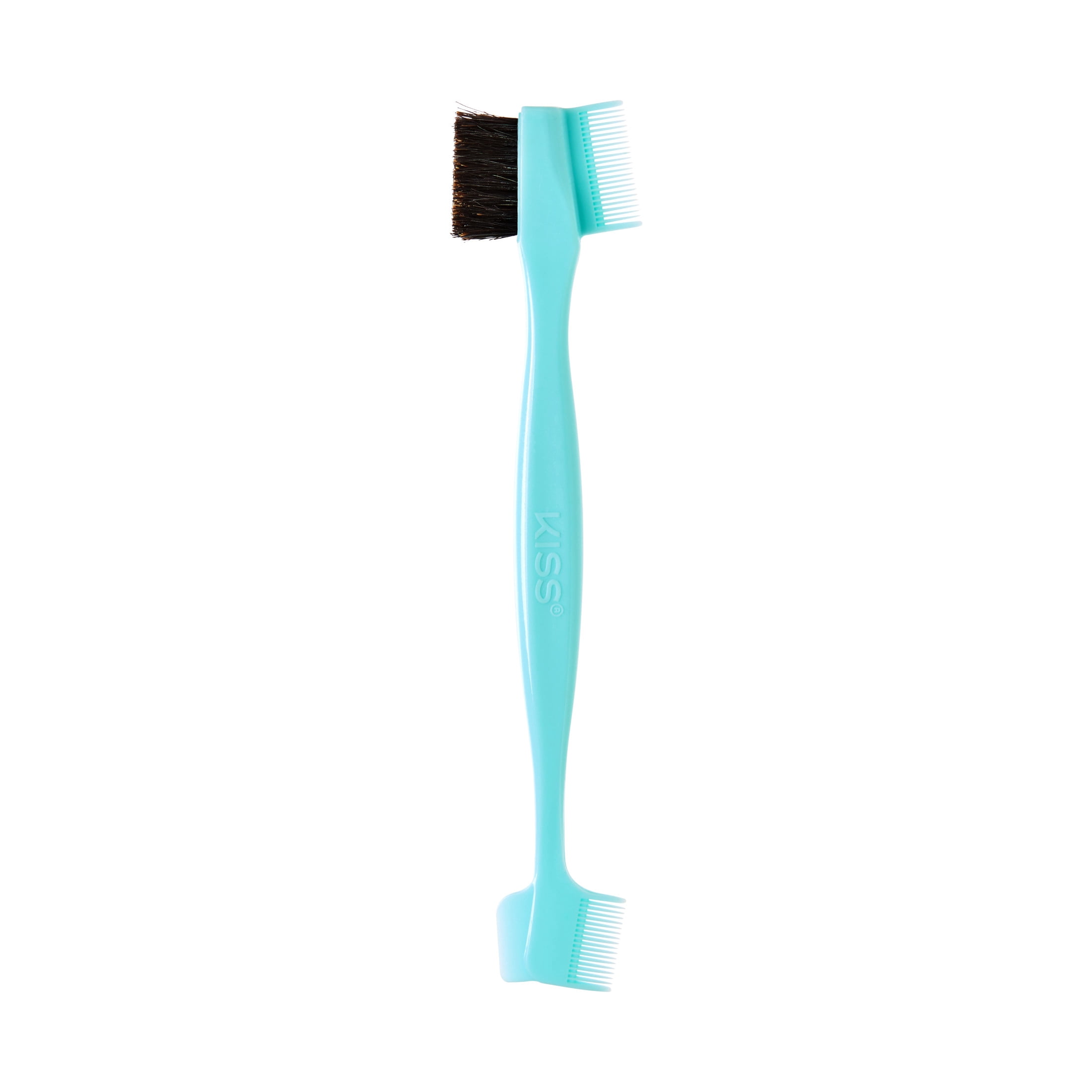 (3 pack) Kiss Colors & Care 4-in-1 Edge Boar Bristle Hair Brush w/ 2 Fine-Tooth Combs & 1 Spatula, Mint
