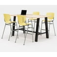 thumbnail image 2 of KFI Studios Midtown 6' x 3' Pub Table Set, Maple , 4 Yellow KOOL Stools, 2 of 2
