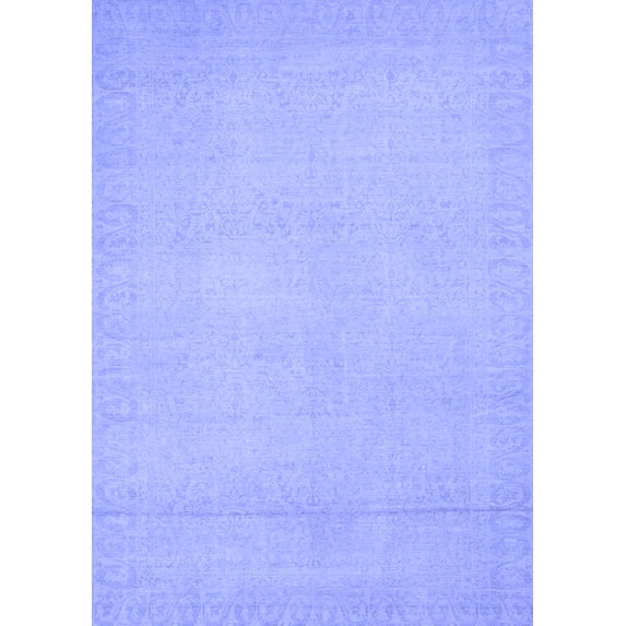 Ahgly Company Machine Washable Indoor Rectangle Abstract Blue Modern Area Rugs, 2' x 3'