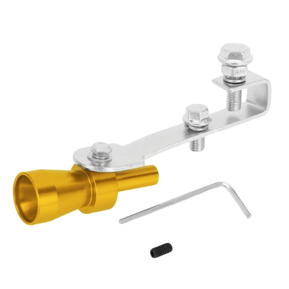 Unique Bargains Turbo Sound Exhaust Muffler Pipe Whistle Rear Tailpipe S Motorcycle Roar Maker Aluminum Gold Tone 1 Set