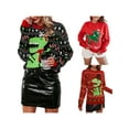 thumbnail image 2 of Ugly Christmas Sweaters for Women Long Sleeve Dinosaur Print Knitwear Spring Autumn Pullover Top, 2 of 6