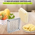 thumbnail image 4 of Cuchilla picadora de repuesto, 1/2 pulgada, conjunto de 3 cuchillas para papas fritas con 6 cuchillas adicionales, piezas de cortadora de acero inoxidable y bloque de empuje para cortar papas,, 4 of 5