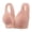 Pink, variant on MEICHEN Wireless Daisy Bras for Middle and Elderly Women Fashion Solid Plus Size Front Closure Underwear Seamless Bralettes