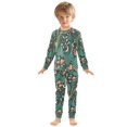 thumbnail image 6 of FORMRS Long Sleeve Top and Pants Pajama Set for Niños 2-Piece Sleepwear, Sizes 18M-8Y, Green Vibrant Forest Pattern, 6 of 6