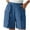Sky Blue, variant on yillto Womens Shorts High Elastic Waist Ruffle Hem Causal Shorts Knee Length Loose Shorts with Pockets
