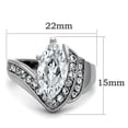 thumbnail image 2 of Women's High Polished Stainless Steel Engagement Ring with 14.7 mm AAA Cubic Zirconia - Size 8, 2 of 4