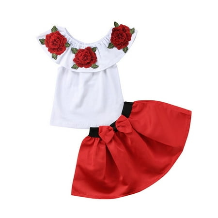 

QWERTYU Infant Baby Toddler Child Children Kids Floral Sundress Short Sleeve Dress Summer Dresses for Girls 12M-5T 130