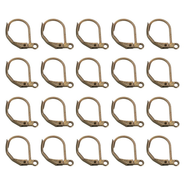 Ganchos de aretes LeverBack Uxcell 100Pack, gancho de alambre francés para aretes, bronce