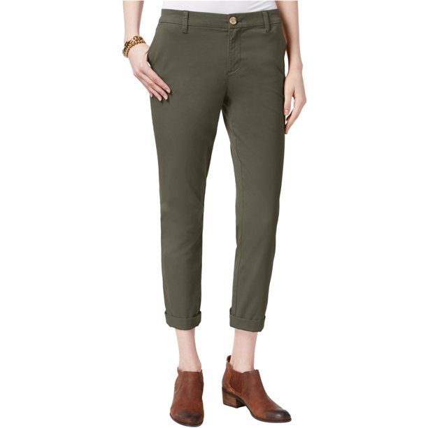 Tommy Hilfiger Womens Cuffed Casual Chino Pantalones, Verde, 12 Tommy Hilfiger chino